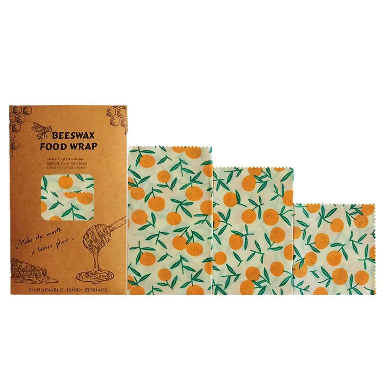 Reusable Food Fresh Keeping Cloth Organic Storage Natural Grade Beeswax Food Wrap Eco Friendly Kitchen Plastic Bag Organizers