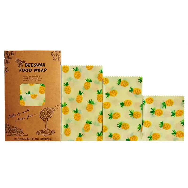 Reusable Food Fresh Keeping Cloth Organic Storage Natural Grade Beeswax Food Wrap Eco Friendly Kitchen Plastic Bag Organizers