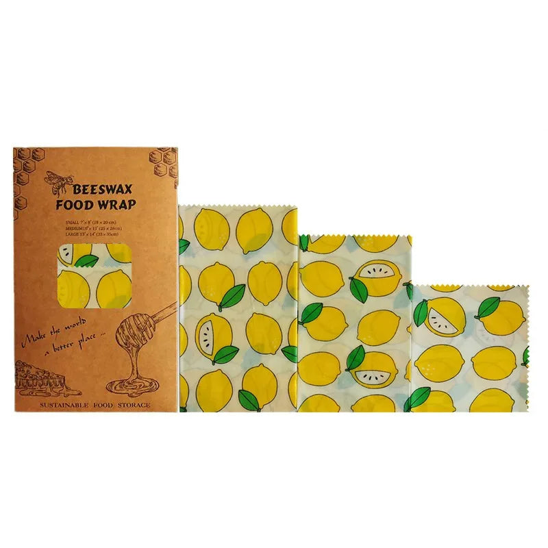 Reusable Food Fresh Keeping Cloth Organic Storage Natural Grade Beeswax Food Wrap Eco Friendly Kitchen Plastic Bag Organizers