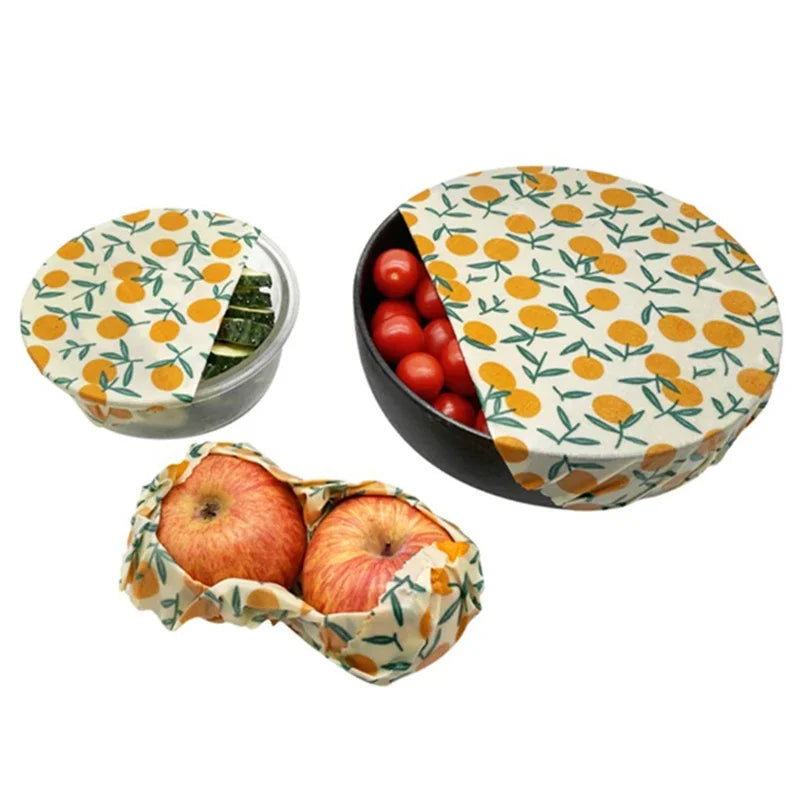Reusable Food Fresh Keeping Cloth Organic Storage Natural Grade Beeswax Food Wrap Eco Friendly Kitchen Plastic Bag Organizers
