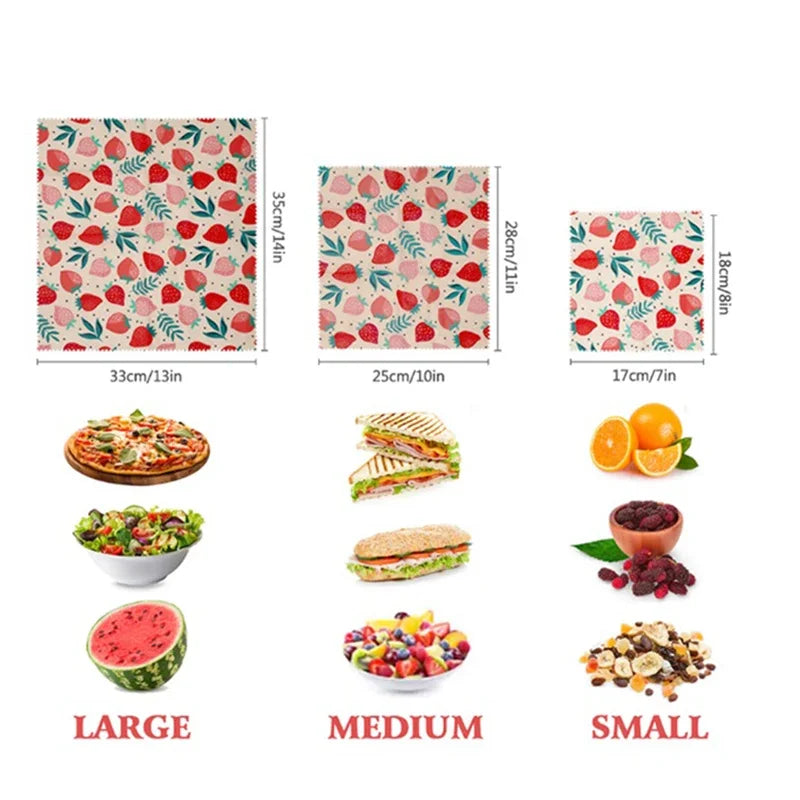 Reusable Food Fresh Keeping Cloth Organic Storage Natural Grade Beeswax Food Wrap Eco Friendly Kitchen Plastic Bag Organizers
