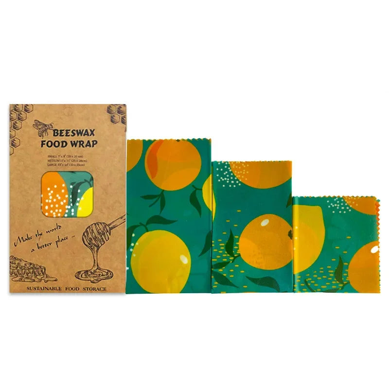 Reusable Food Fresh Keeping Cloth Organic Storage Natural Grade Beeswax Food Wrap Eco Friendly Kitchen Plastic Bag Organizers