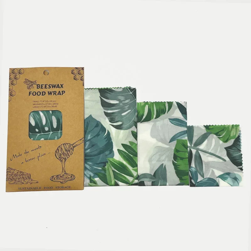 Reusable Food Fresh Keeping Cloth Organic Storage Natural Grade Beeswax Food Wrap Eco Friendly Kitchen Plastic Bag Organizers