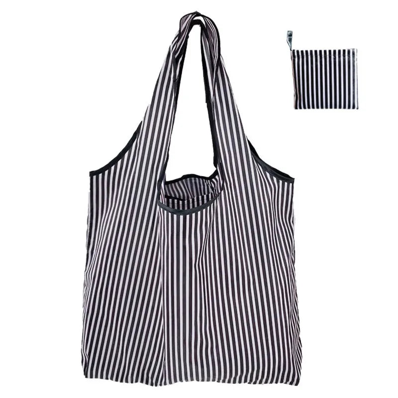 Nylon Foldable Recycle Shopping BagEco Friendly Ladies Reusable Shopping Tote Bag Floral Fruit Vegetable Grocery Pocket