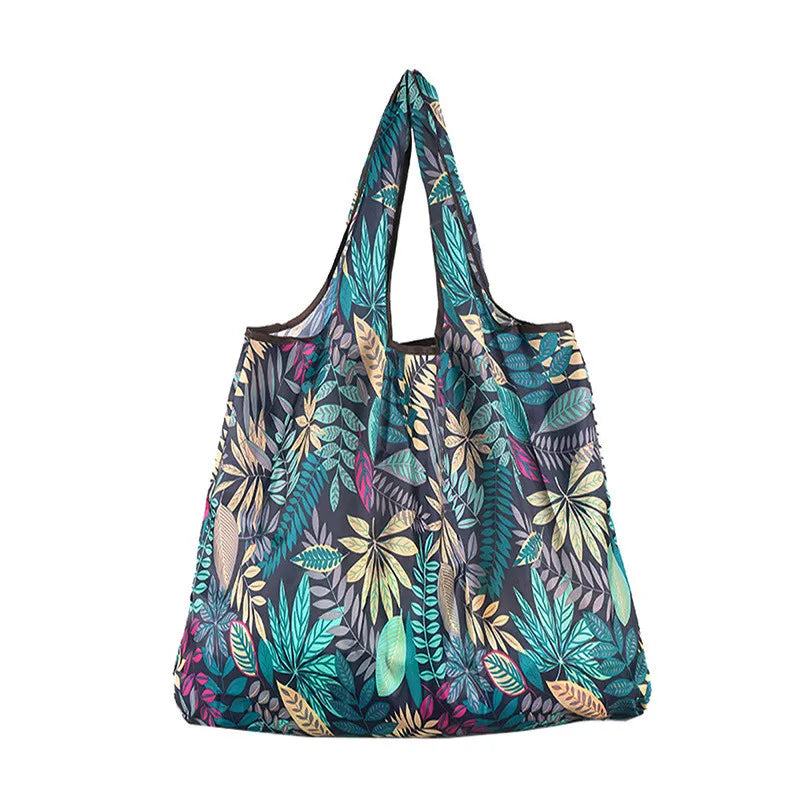 Nylon Foldable Recycle Shopping BagEco Friendly Ladies Reusable Shopping Tote Bag Floral Fruit Vegetable Grocery Pocket