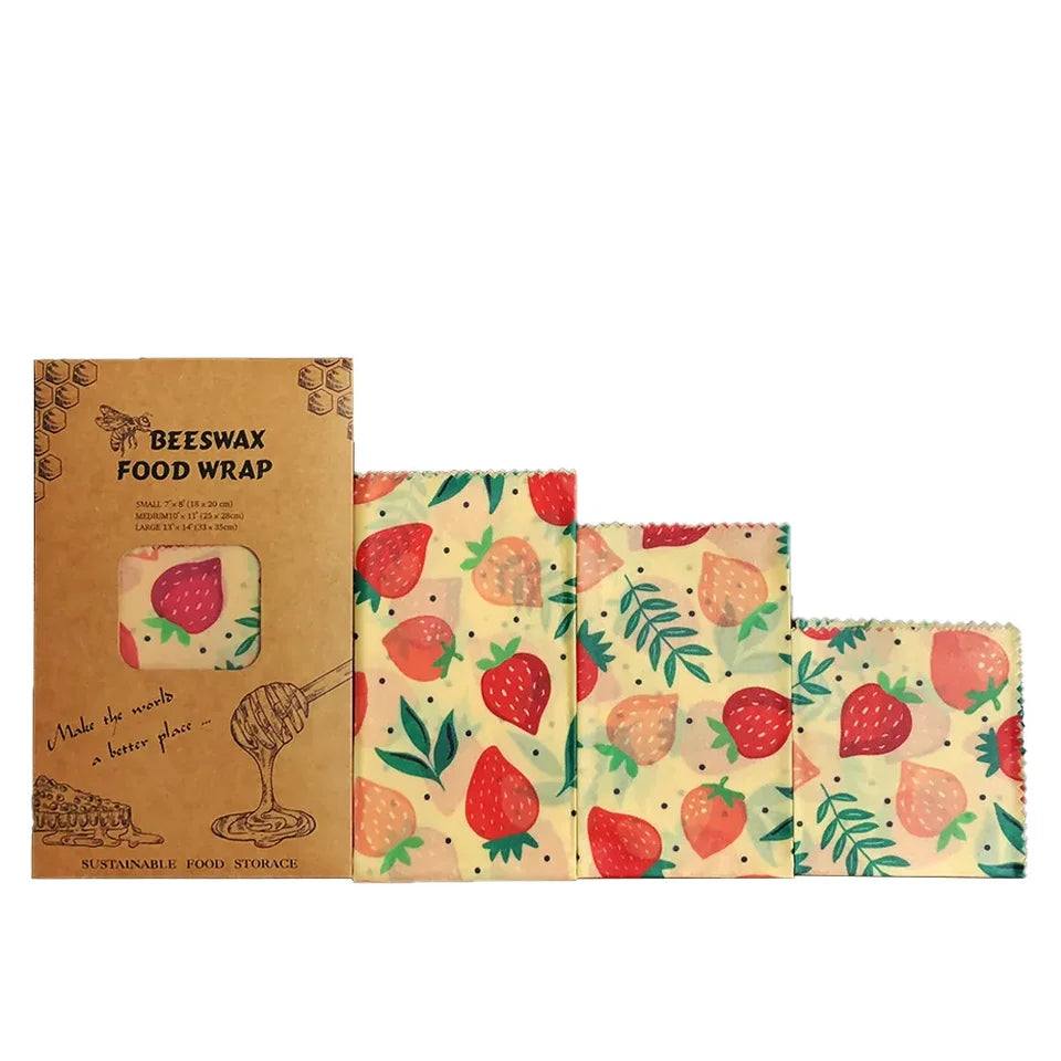 Reusable Food Fresh Keeping Cloth Organic Storage Natural Grade Beeswax Food Wrap Eco Friendly Kitchen Plastic Bag Organizers