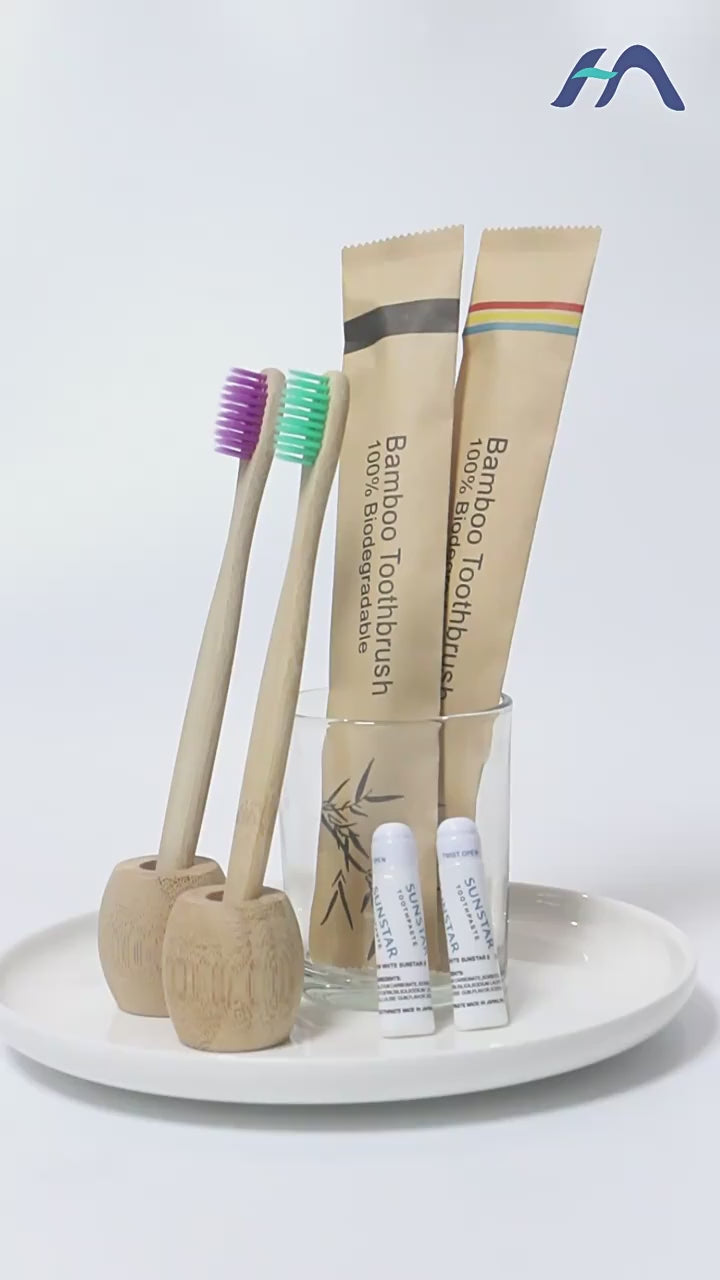 100Pcs Customized Laser Engraving LOGO Bamboo Toothbrushes Portable Eco Friendly Adults Wooden Tooth Brush Hotel Supply Product